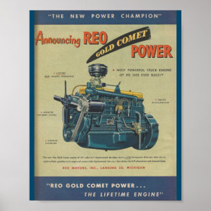 1949 REO Gold Comet Truck Motor MOTOR Ad Poster