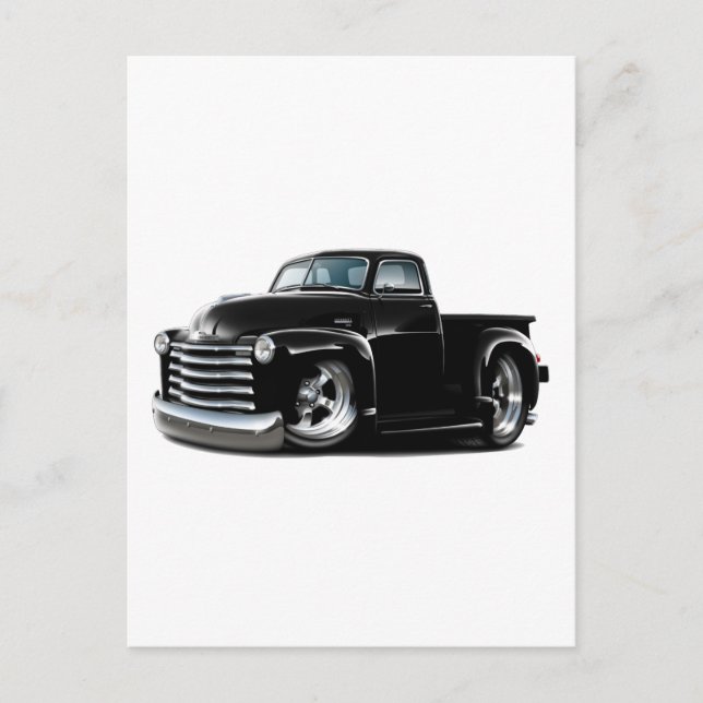 1950-52 Chevy Black Truck Postkarte (Vorderseite)
