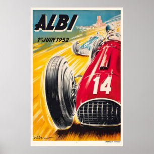 1950 Albi Grand Prix Autorennen Vintage-Rennsport Poster