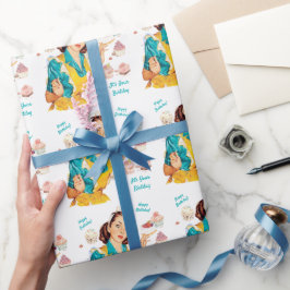 1950 Backtag zum Geburtstag Vintage Frau Geschenkpapier