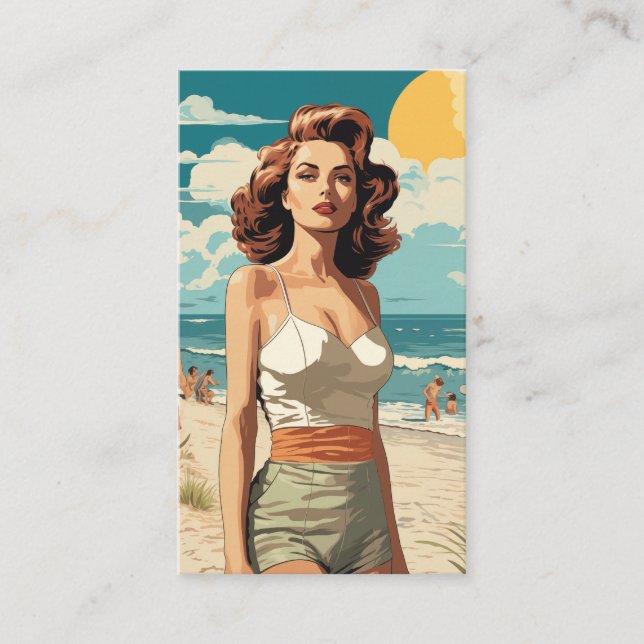 1950 Beach Girl Visitenkarte (Vorderseite)