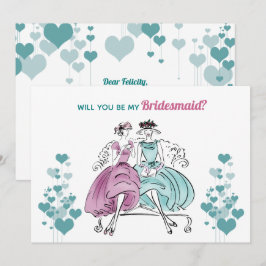 1950 Brautjungfrau Einladung