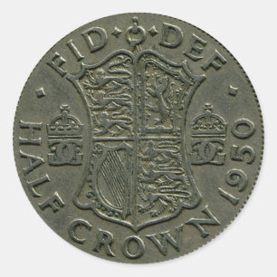 1950 Briten-Halbkronenstückaufkleber Runder Aufkleber