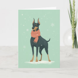 1950 Christmas Doberman Karte