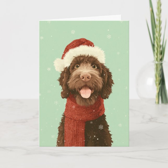 1950 Christmas Labradoodle Karte (Vorderseite)