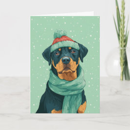 1950 Christmas Rottweiler Karte
