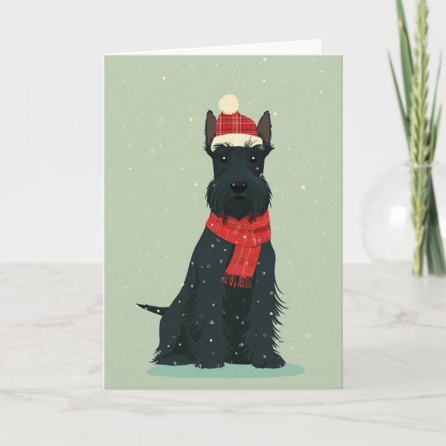 1950 Christmas Scottie Dog Karte (Vorderseite)