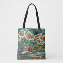1950 Dole Map von Hawaii Joseph Feher Oil Paint Tasche