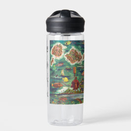1950 Doppelkarte von Hawaii Joseph Feher - Text/Ja Trinkflasche