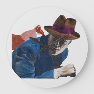 1950 gritty detective action große wanduhr