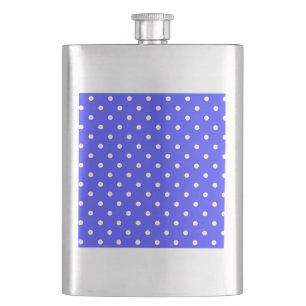 1950 lila blaue weiße Punkte Flachmann