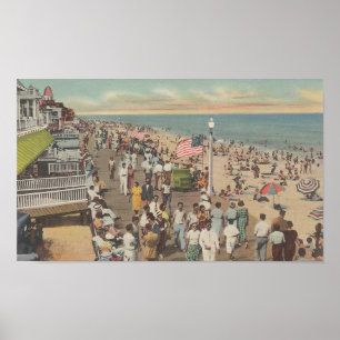 1950 Ocean City, MD Cottages on Beach Poster