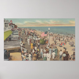 1950 Ocean City, MD Hütten am Strand Poster