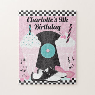 1950 Retro Diner Anniversaire Fête Favor Puzzle - 