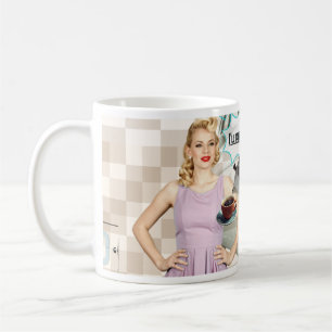 1950 Thema Tasse/Nostalgie/Auto/Kaffee/Mädchen/Kra Kaffeetasse