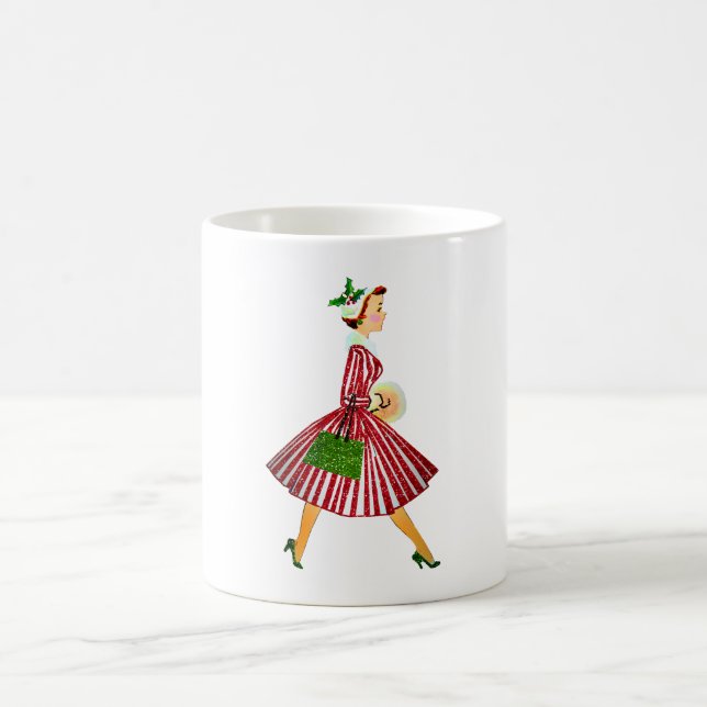 1950 Vintage Weihnachtsfrau Kaffeetasse (Mittel)