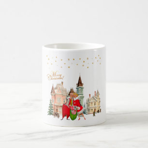 1950 Vintages Paar Frohe Weihnachten Kaffeetasse