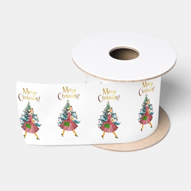 1950 Vintages Weihnachtsgeschäft für Lady Satinband (Spule)