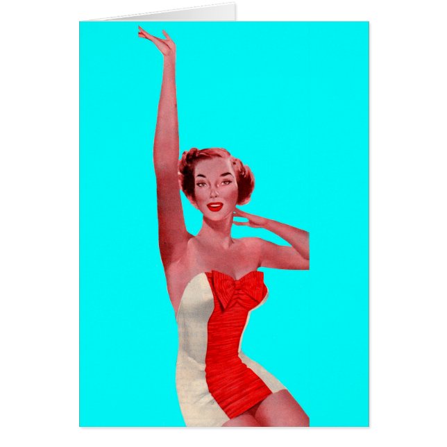 1950 waving bathing beauty (Devant)