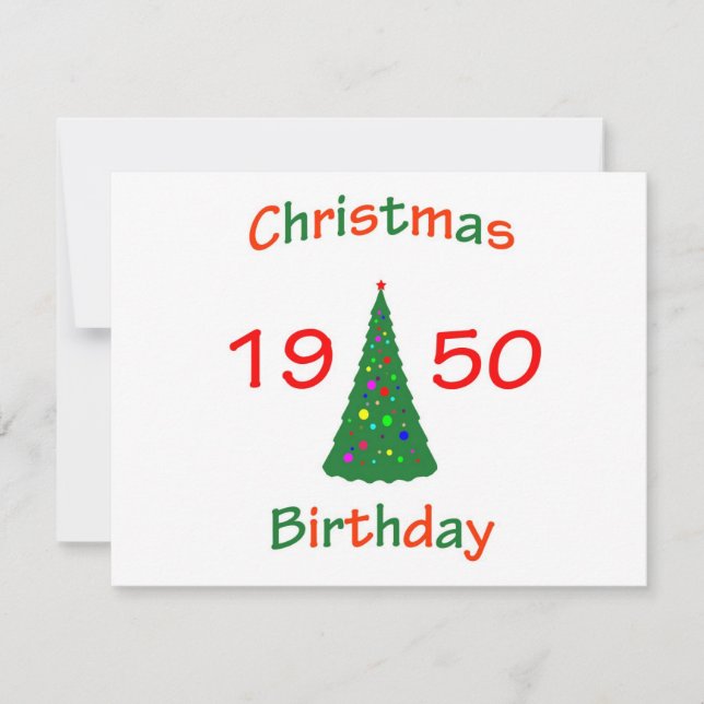 1950 Weihnachten Geburtstag (Vorderseite)