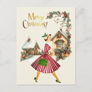 1950 Weihnachten Vintage-Dame