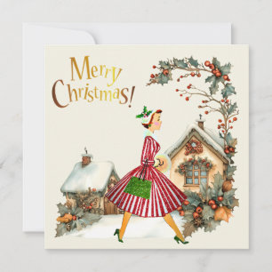 1950 Weihnachten Vintage-Dame