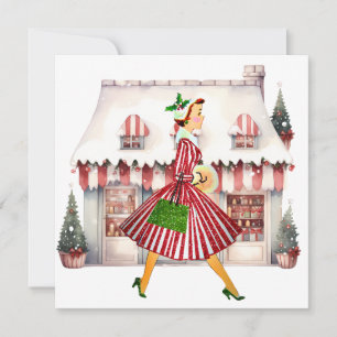 1950 Weihnachten Vintage Lady Shopping