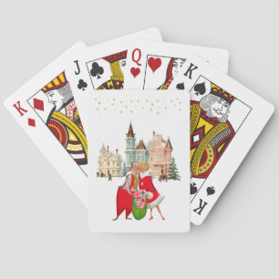 1950 Weihnachten Weihnachten Paar goldene Sterne Spielkarten