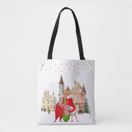 1950 Weihnachten Weihnachten Paar goldene Sterne Tasche