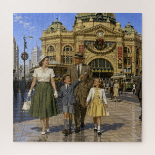 1950er Aussie Weihnachten Flinders Street Station