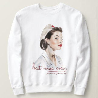 1950er Button Up Nurse Vintag Retro Fügen Sie Ihre Sweatshirt