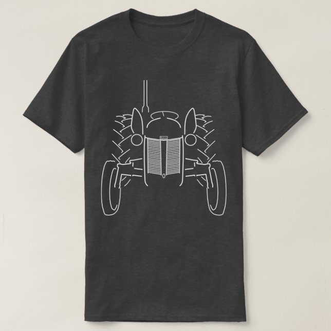 1950er Ferguson TE20 Traktor mit weißer Kontur T-Shirt (Design vorne)