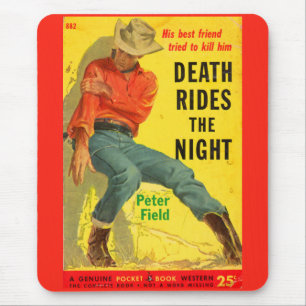 1950er-Jahre Death Rides the Night Western Buchcov Mousepad