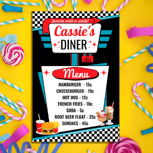 1950er Jahre Diner Vintage-Menüposter Poster
