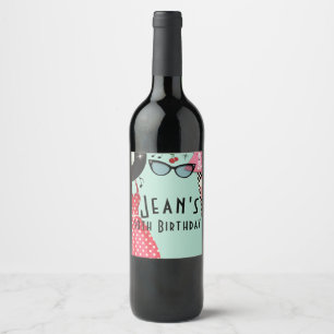 1950er Jahre verkleiden Retro-Party-Weinetiketten Weinetikett