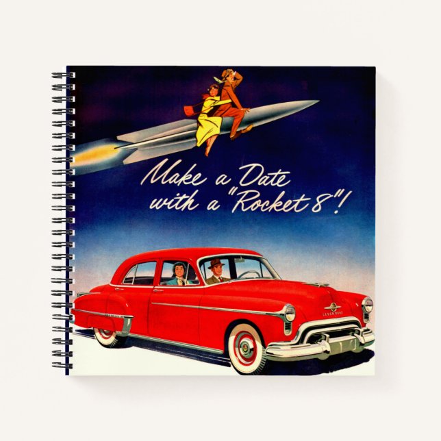 1950er: Mit Rakete 8 ein Datum machen Notizbuch (Vorderseite)