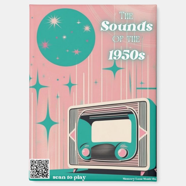 1950er Musik QR-Code Magnet Demenz Geschenk (Vorderseite)