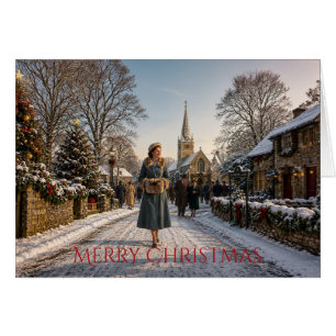 1950er Weihnachtsdame englisches Dorf