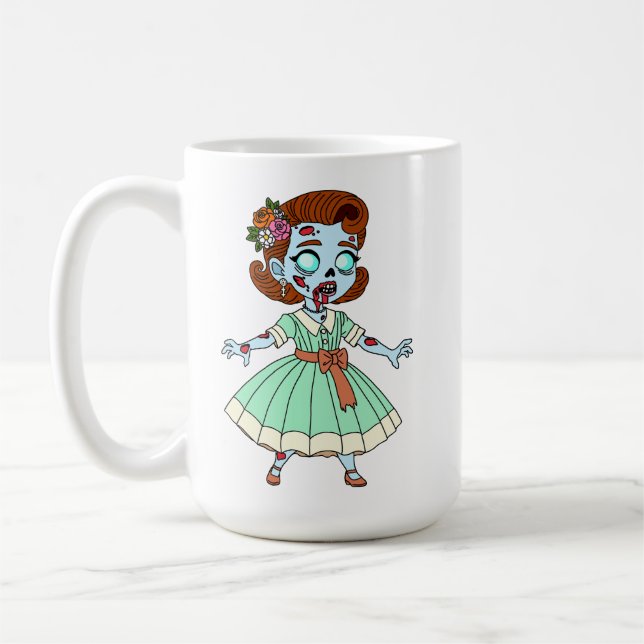 1950er Zombie Mädchen Kaffeetasse (Links)