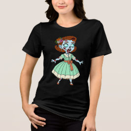 1950er Zombie Mädchen Tri-Blend Shirt