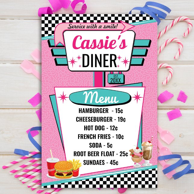 1950's Diner Vintage Menu Poster (Von Creator hochgeladen)