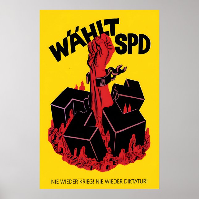 1950s German Election Poster Never again! Labour (Devant)
