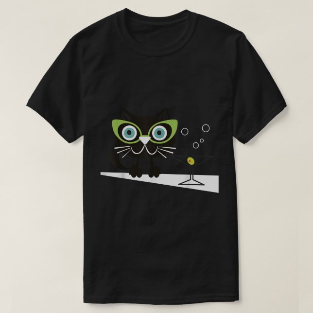 1950s Swank Mid Century Modern Cat Shirt767.png T-Shirt (Design vorne)