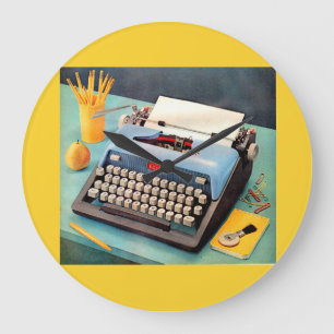 1950s typewriter große wanduhr
