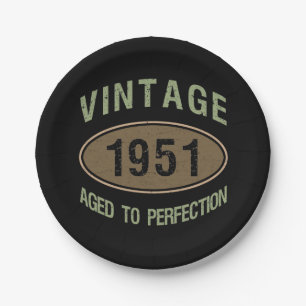 1951 70. Geburtstag Im Laufe der Jahre Perfekt Pappteller