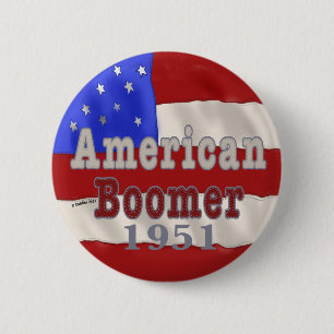 1951 Geburtstag Baby Boomer rundes Button