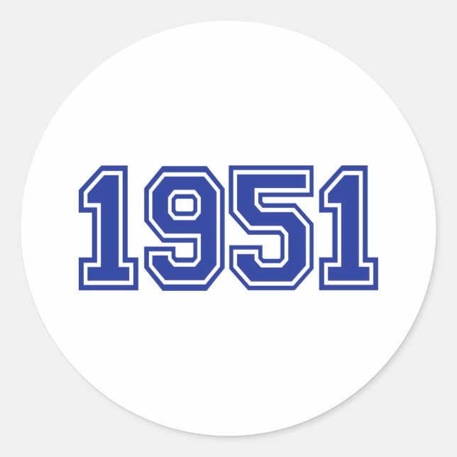 1951 Geburtstag Runder Aufkleber (Vorderseite)