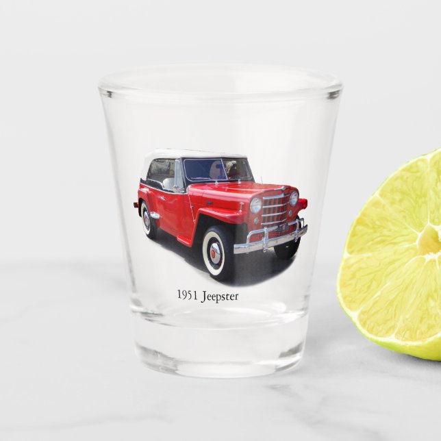 1951 Jeepster Top-up-Schussglas Schnapsglas (Vorderseite)