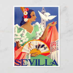 1952 Feria de Sevilla Reisen in die Vergangenheit Postkarte