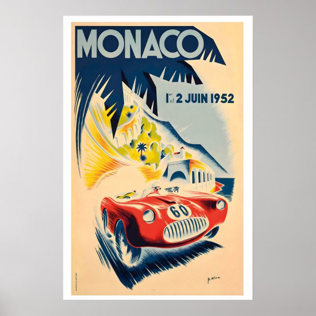 1952 Monaco Grand Prix Vintage Racing Poster (Vorne)